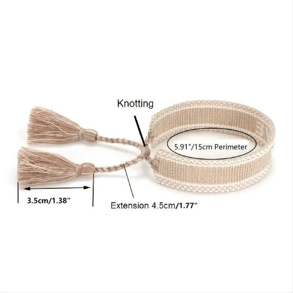 Happiness Bohemia Embroidery letter tassel
Bracelet handmade Adjustable Rope - Picture 4 of 6